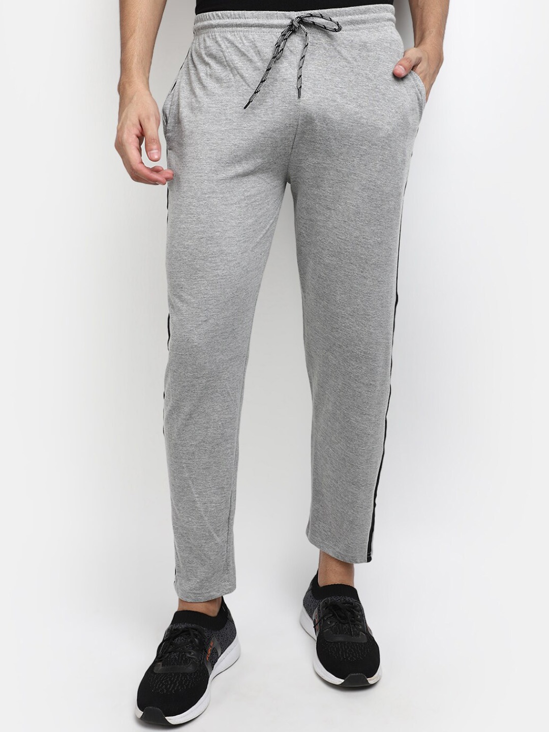 

V-Mart Men Mid-Rise Track Pants, Grey melange
