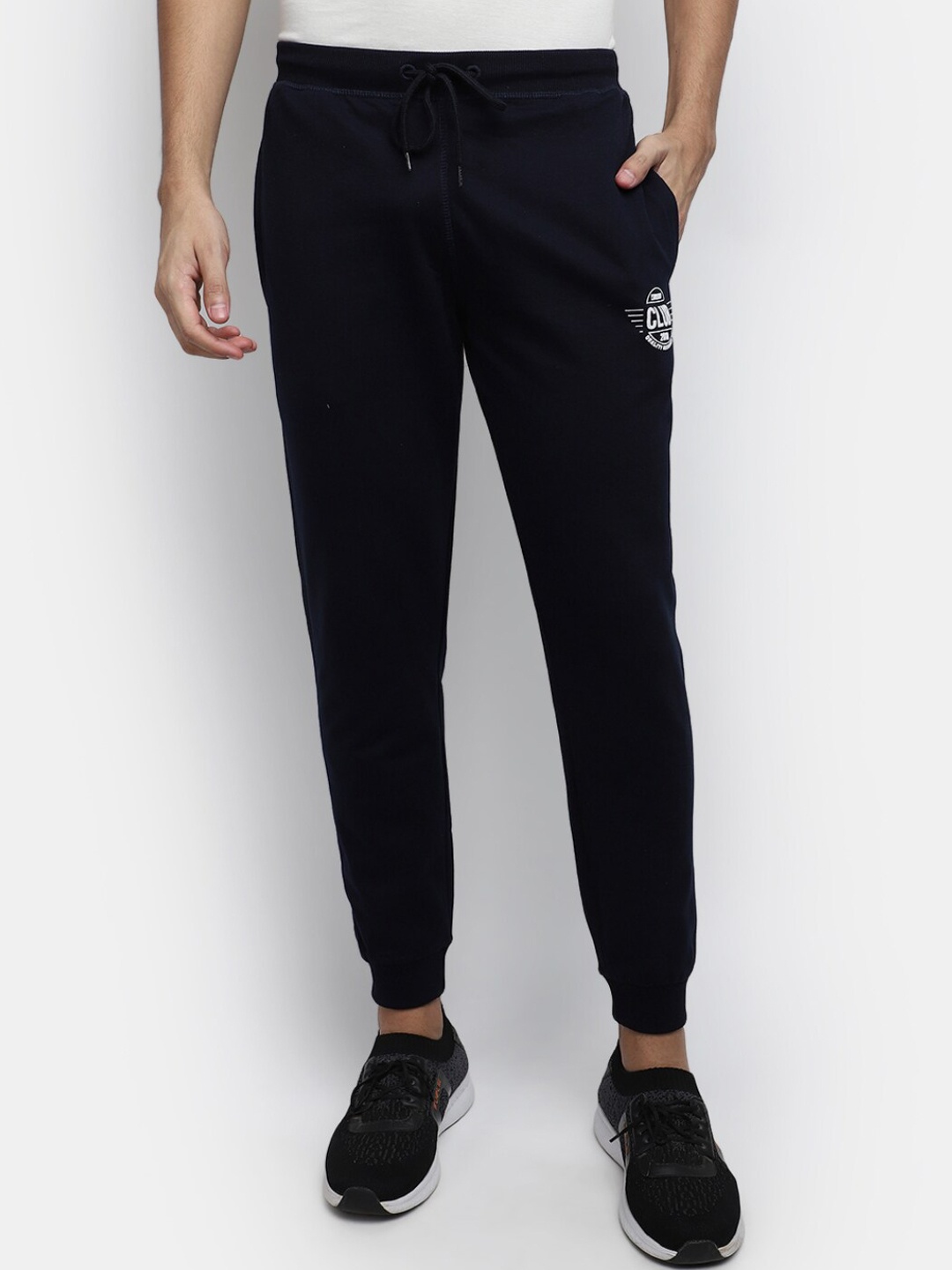 

V-Mart Men Mid-Rise Cotton Joggers, Navy blue
