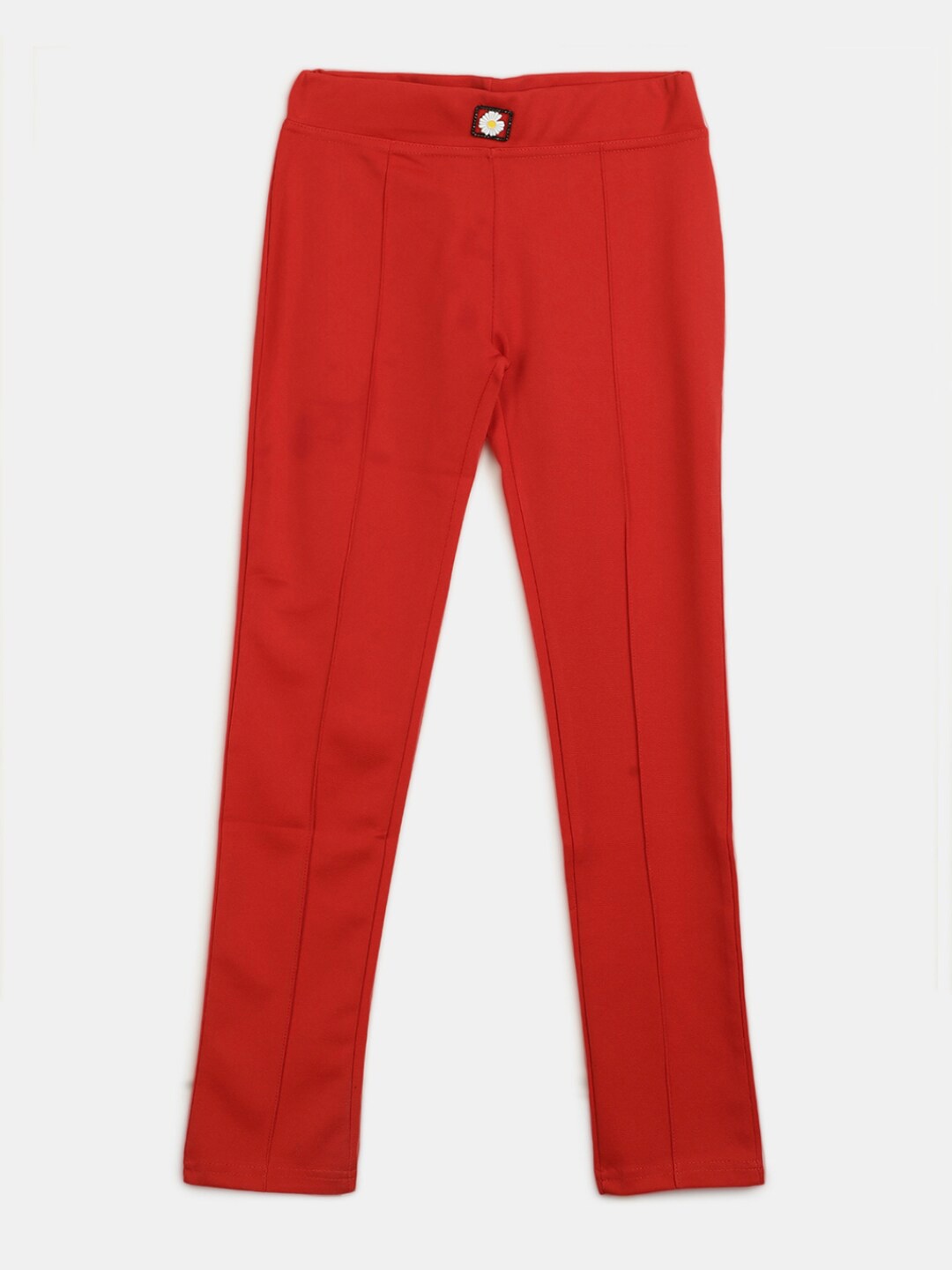 

V-Mart Girls Mid-Rise Casual Jeggings, Red