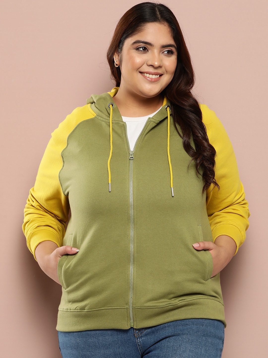 

Sztori Women Plus Size Hooded Sweatshirt, Olive