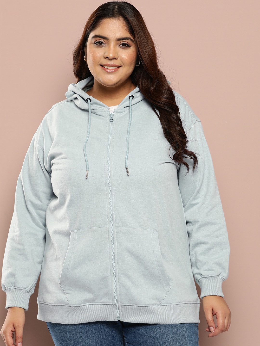 

Sztori Women Plus Size Hooded Sweatshirt, Blue