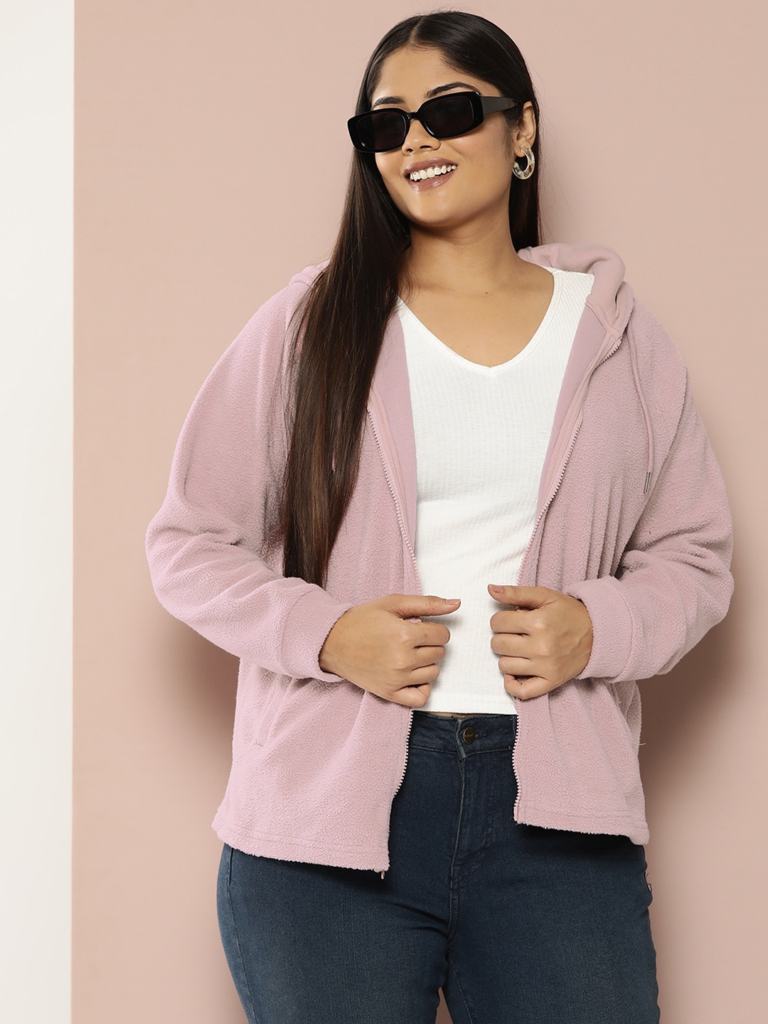 

Sztori Plus Size Hooded Sweatshirt, Pink