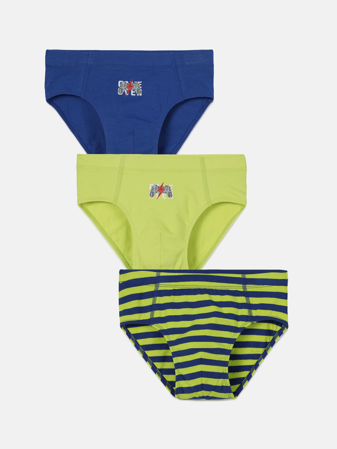 

mackly Boys Pack Of 3 Mid-Rise Basic Briefs, Blue