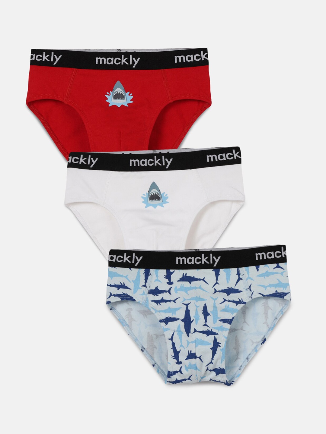 

mackly Boys Pack of 3 Seamless Briefs, Red