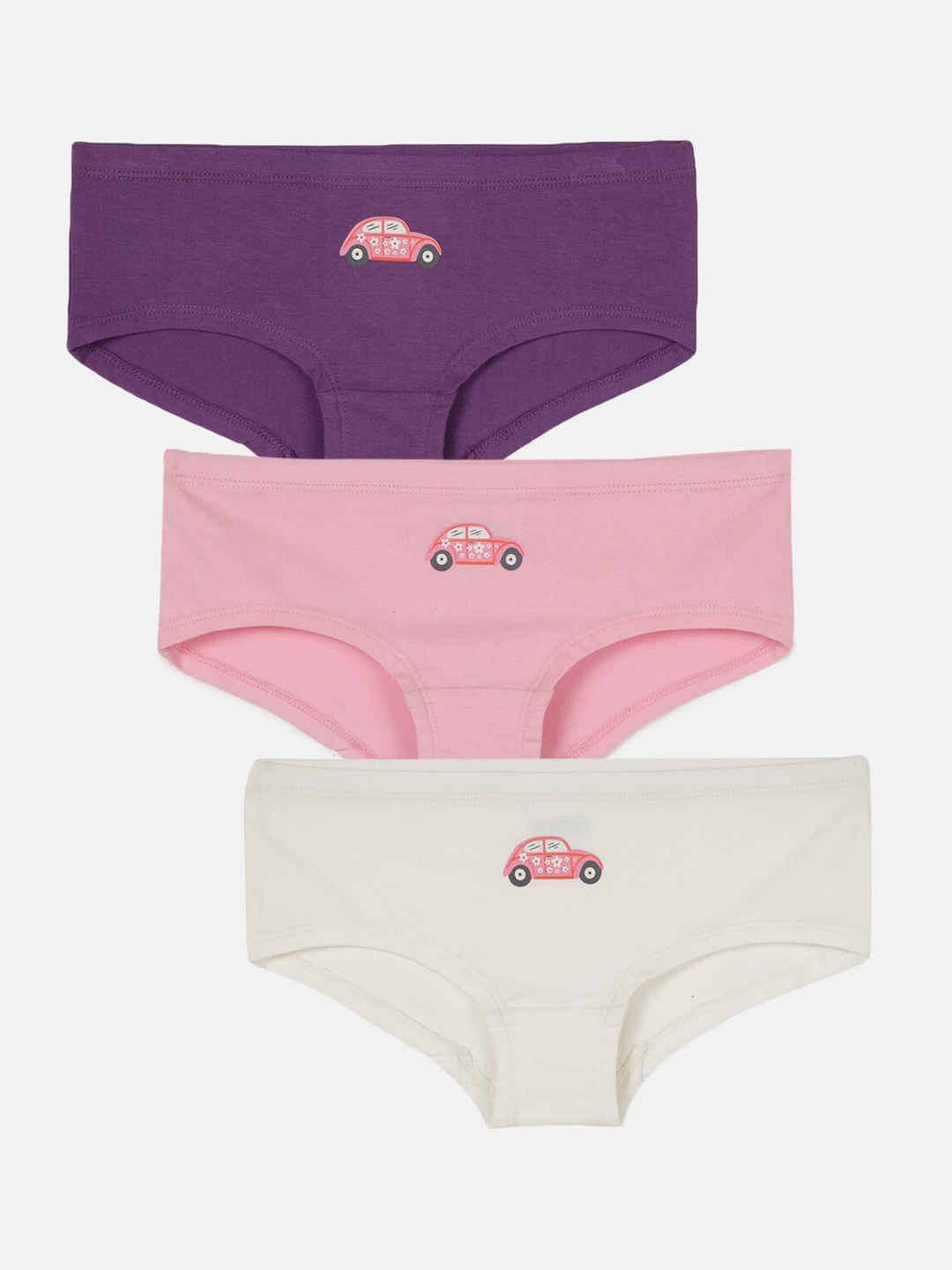 

mackly Girls Pack of 3 Seamless Hipster Briefs, Purple