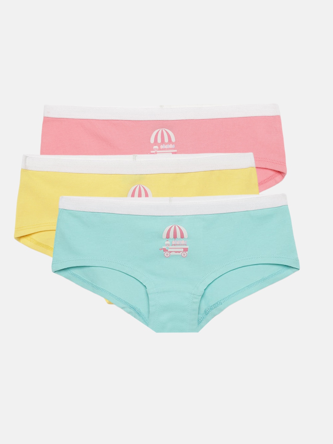 

mackly Girls Pack Of 3 Mid-Rise Hipster Briefs, Yellow