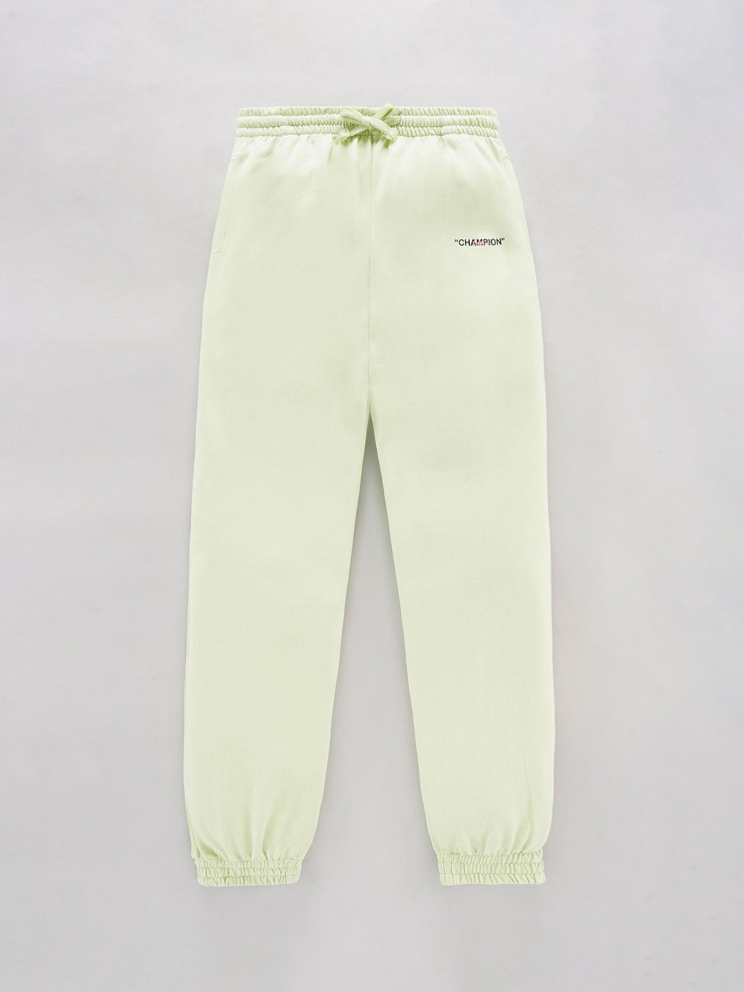 

edheads Girls Mid-Rise Typography Printed Cotton Joggers, Green