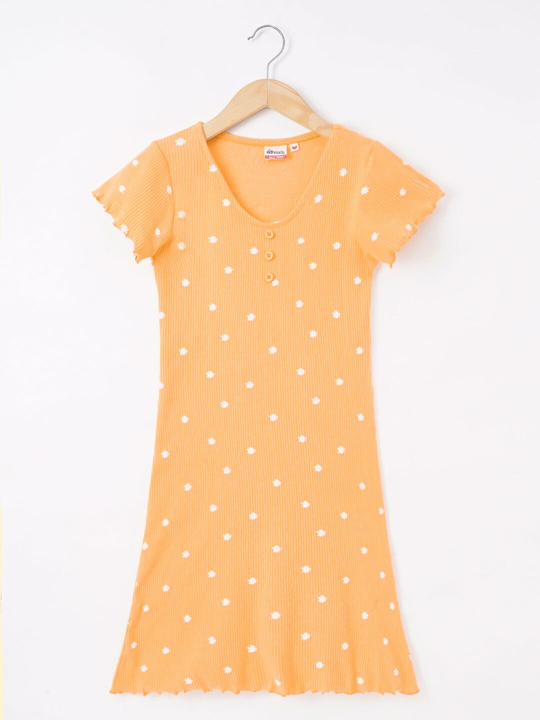 

edheads Girls Polka Dot Print A-Line Dress, Orange