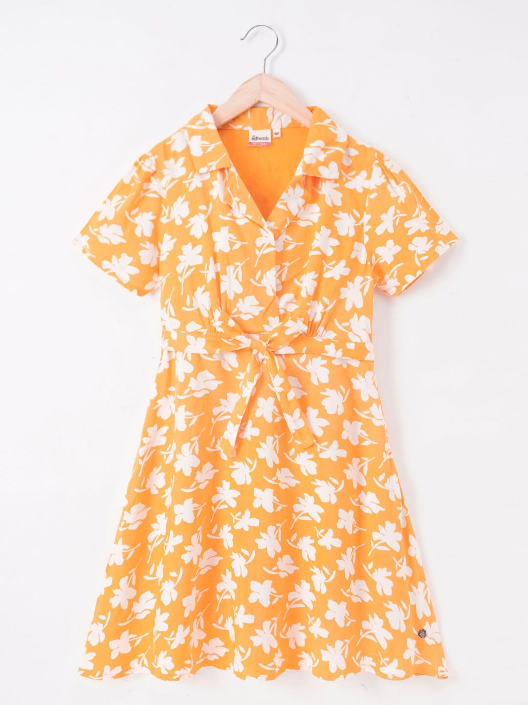 

edheads Girls Floral Print Cotton Dress, Orange