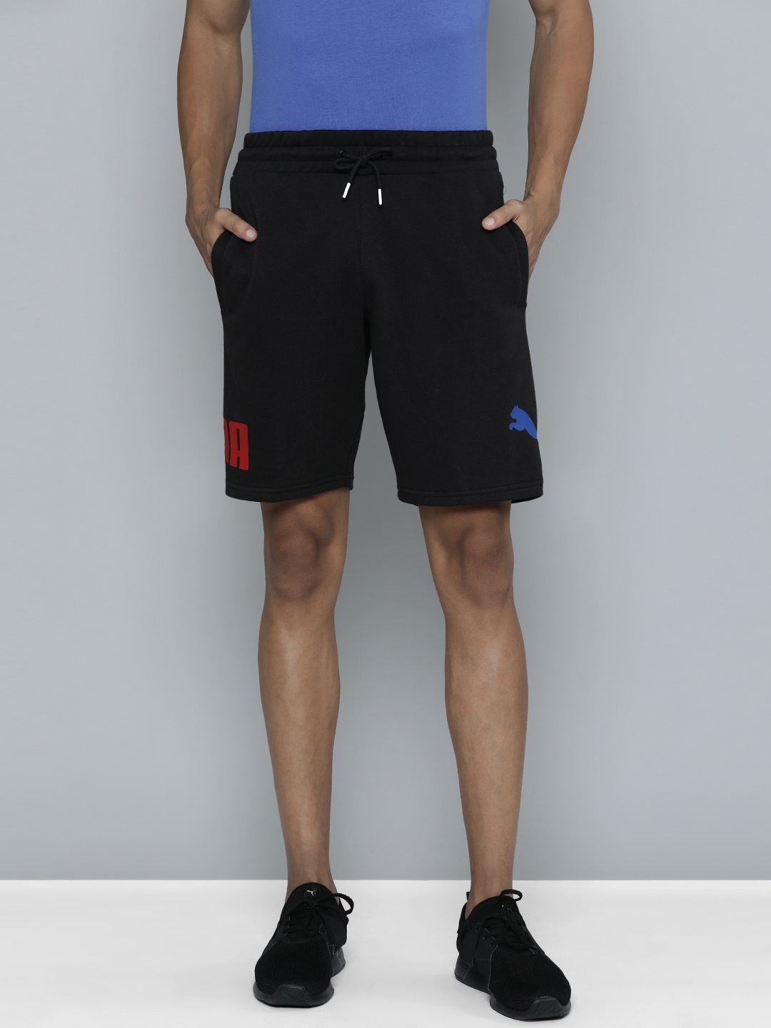 

Puma Men POWER Brand Logo Printed Regular fit Sports Shorts, Black