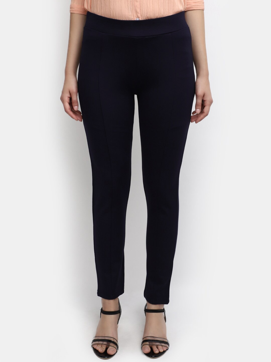 

V-Mart Women Regular Fit Cotton Jeggings, Navy blue