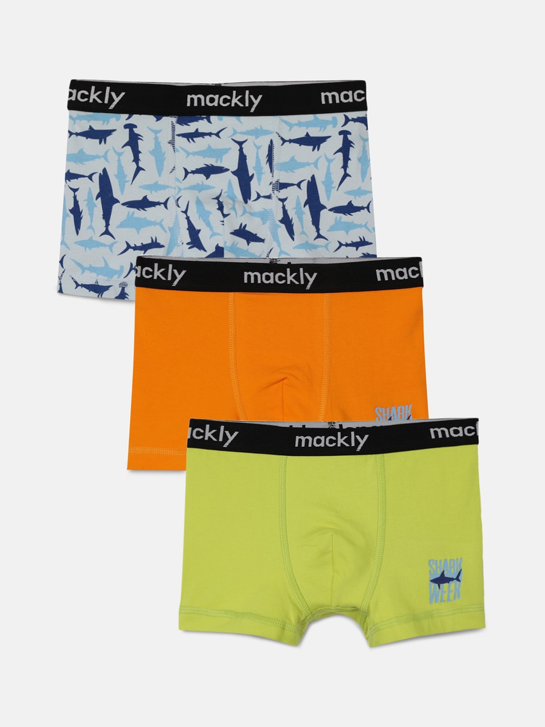 

mackly Boys Pack Of 3 Trunks, Orange