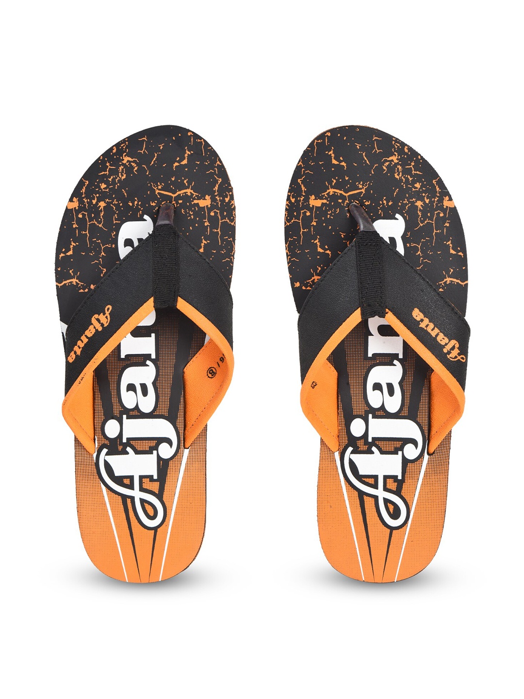 

Ajanta Men Printed Thong Flip-Flops, Orange