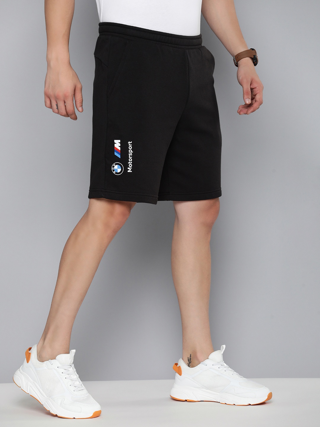

PUMA Motorsport Men BMW M Motorsport Essential 8.6 Regular Fit Printed Sports Shorts, Black