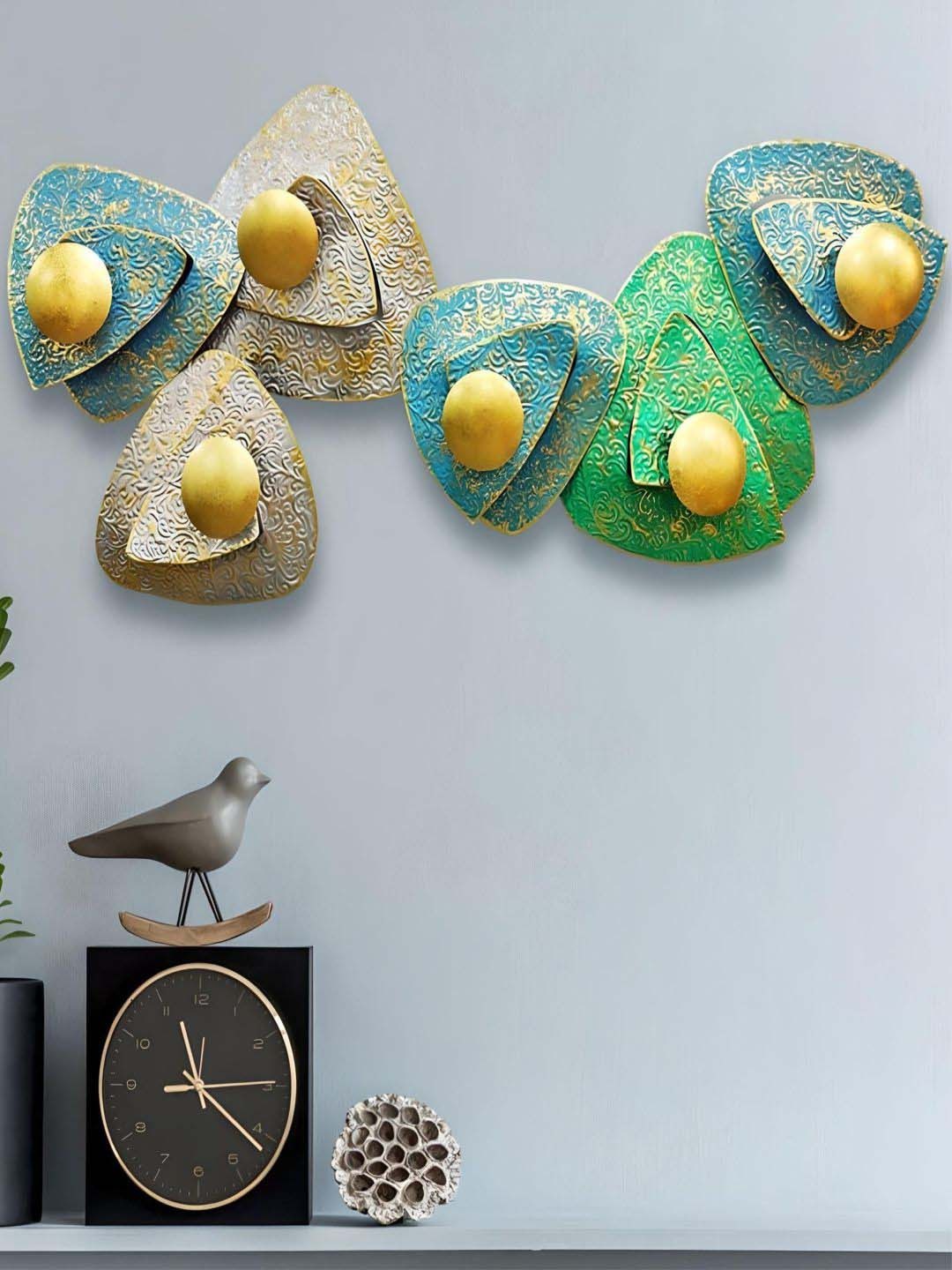 

The Art House Turquoise Blue & Green Textured Metal Abstract Wall Decor