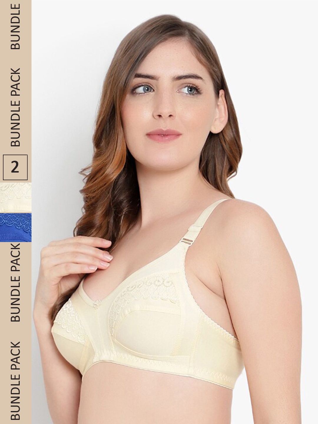 

KYODO Pack of 2 All Day Comfort Full Coverage Bra, Blue