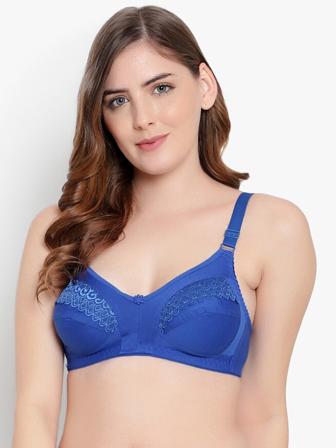 

KYODO Full Coverage All Day Comfort Back Closure Bra, Blue