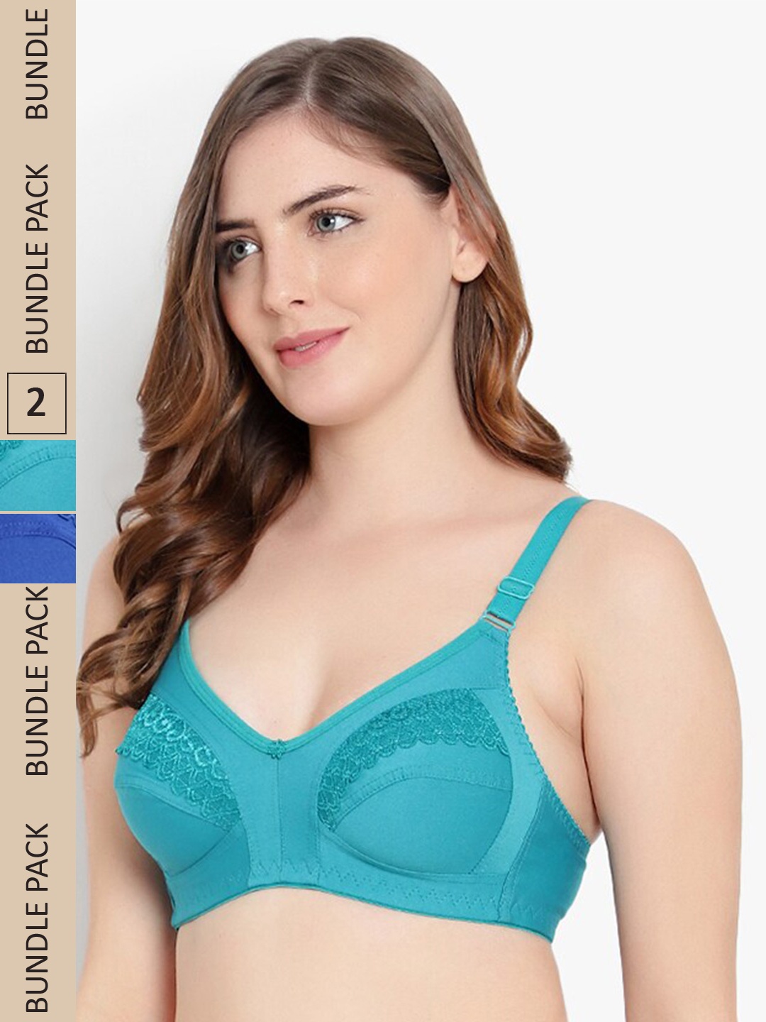 

KYODO Pack of 2 All Day Comfort Full Coverage Bra, Blue