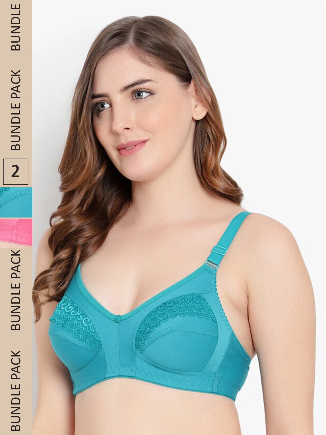 

KYODO Pack of 2 All Day Comfort Full Coverage Bra, Blue