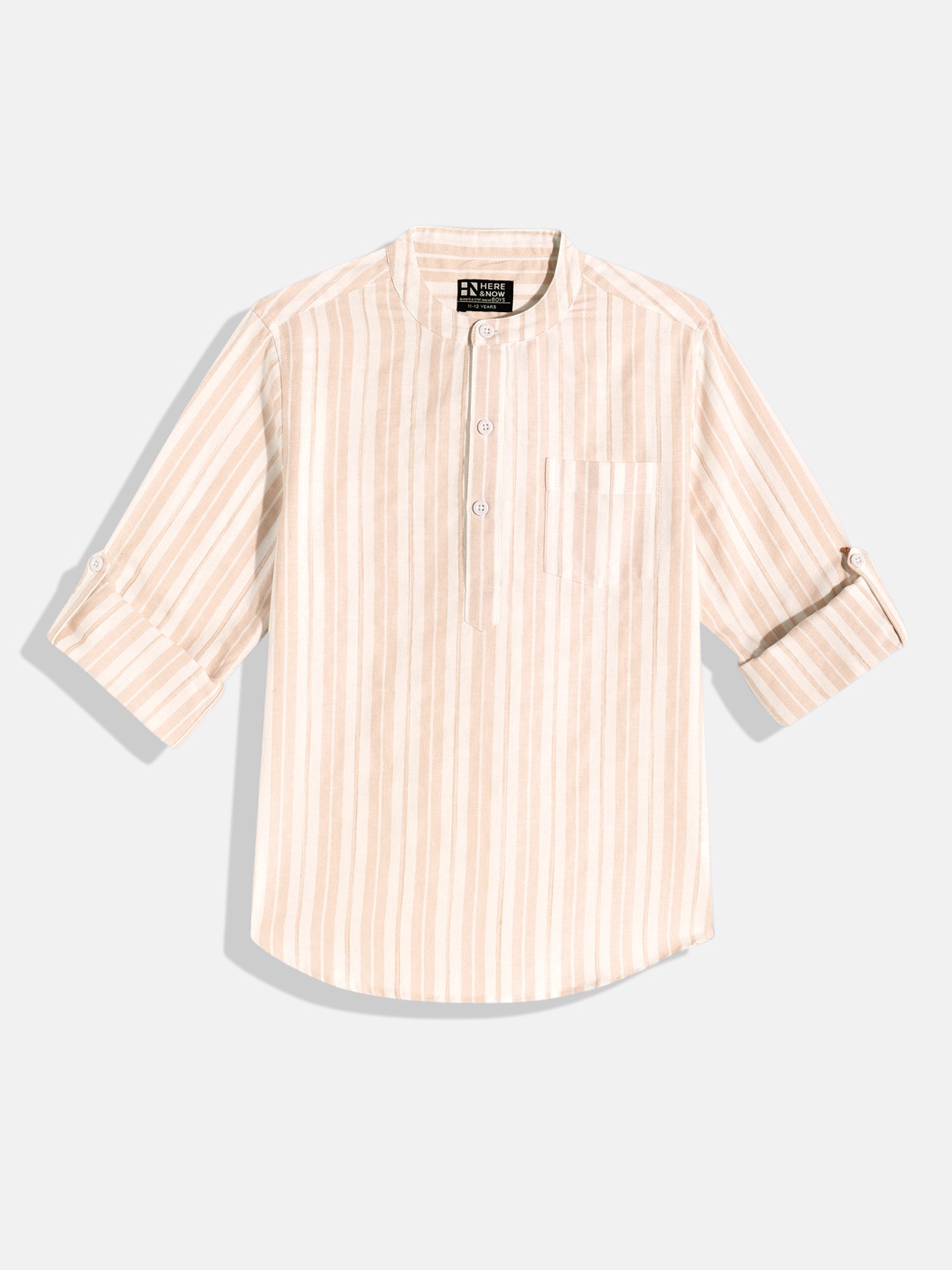 

HERE&NOW Boys Opaque Striped Casual Shirt, White