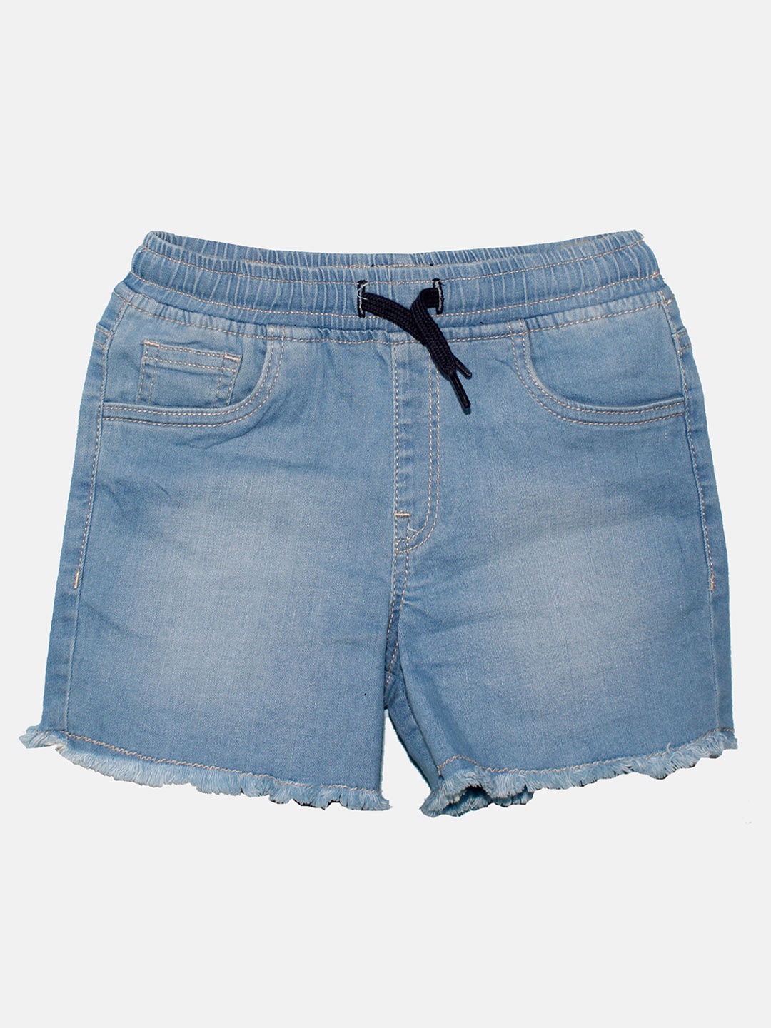 

KiddoPanti Girls Washed Frayed Denim Shorts, Blue