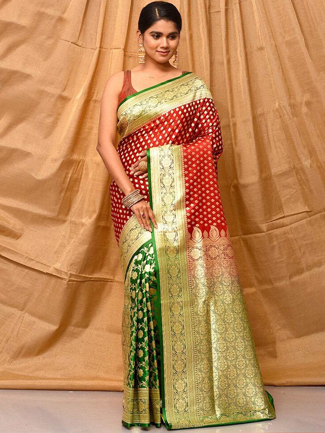 

AllSilks Woven Design Zari Pure Silk Banarasi Saree, Maroon