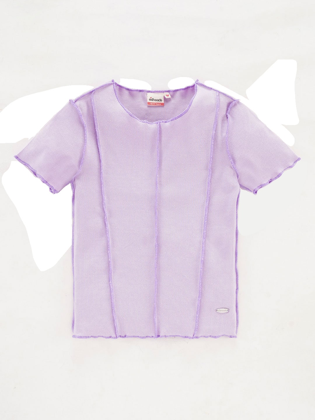 

edheads Girls Round Neck Cotton T-shirt, Lavender