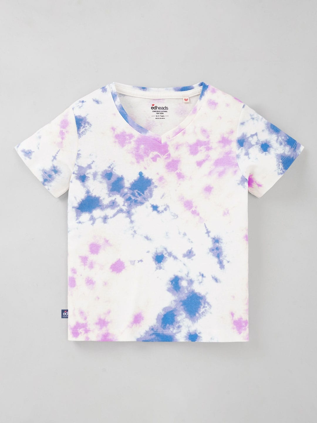 

edheads Girls Tie & Dye Cotton T-shirt, White