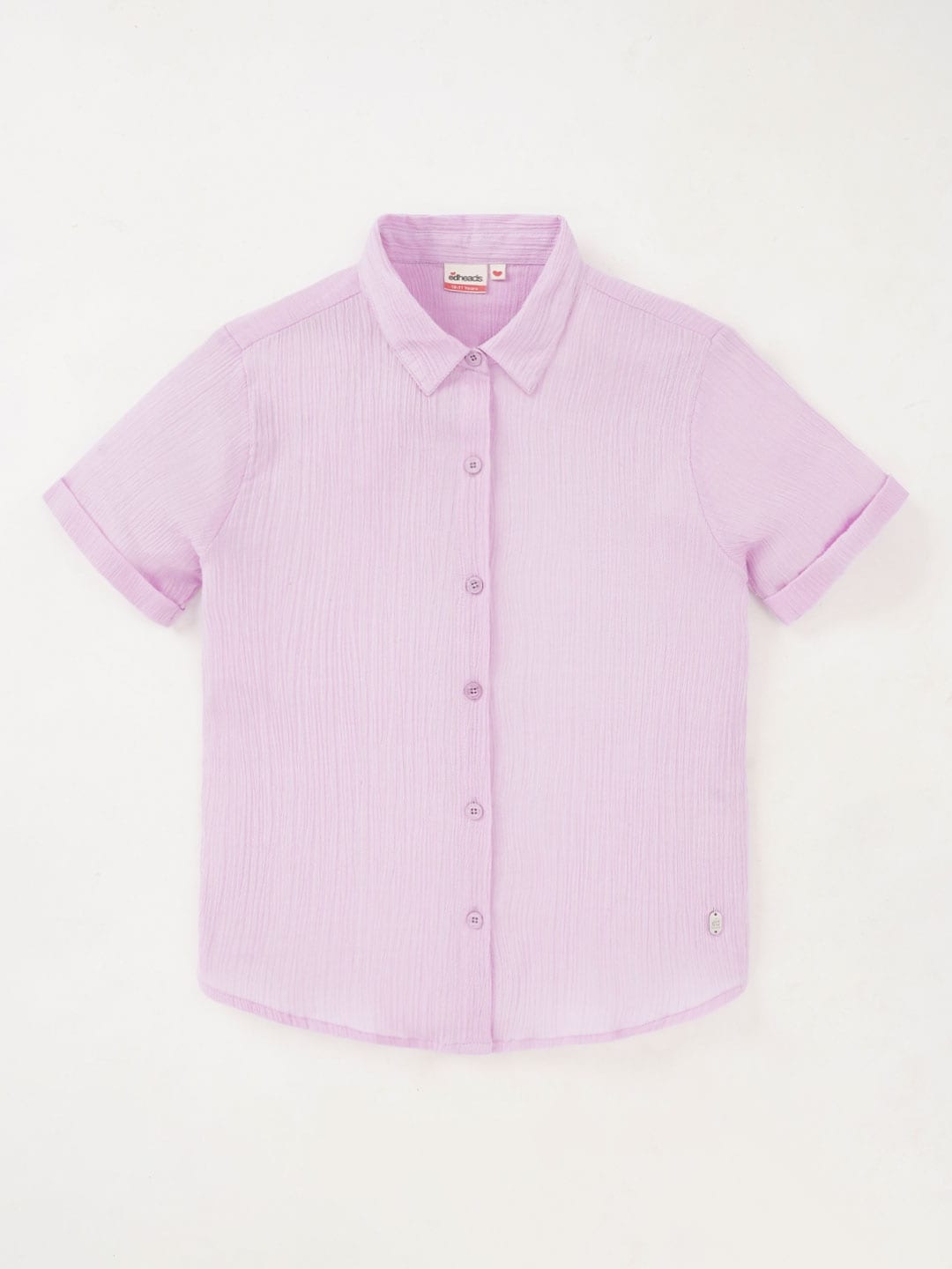 

edheads Girls Self Design Cotton Casual Shirt, Lavender