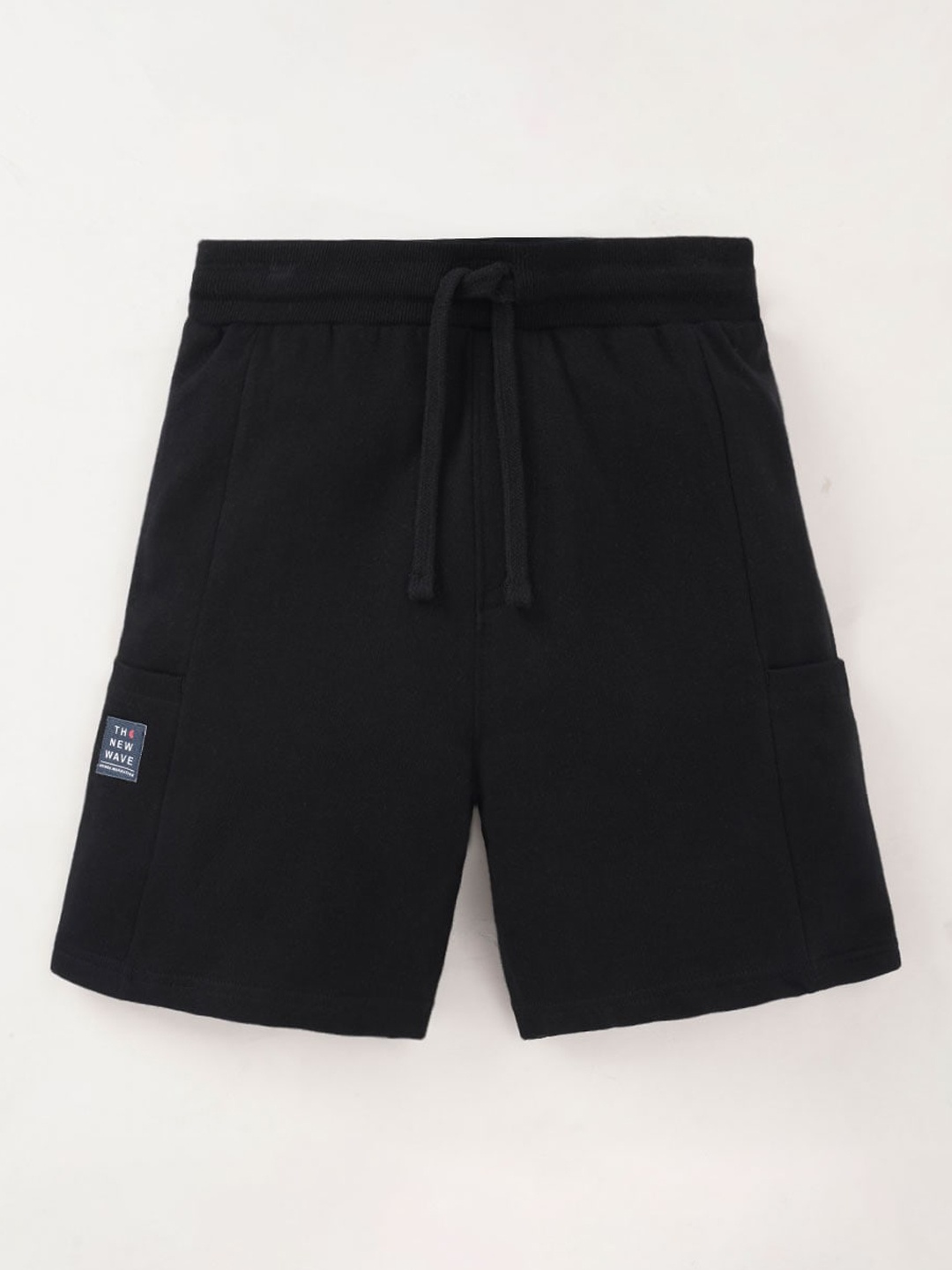

edheads Boys Mid-Rise Knee Length Knitted Cotton Shorts, Black