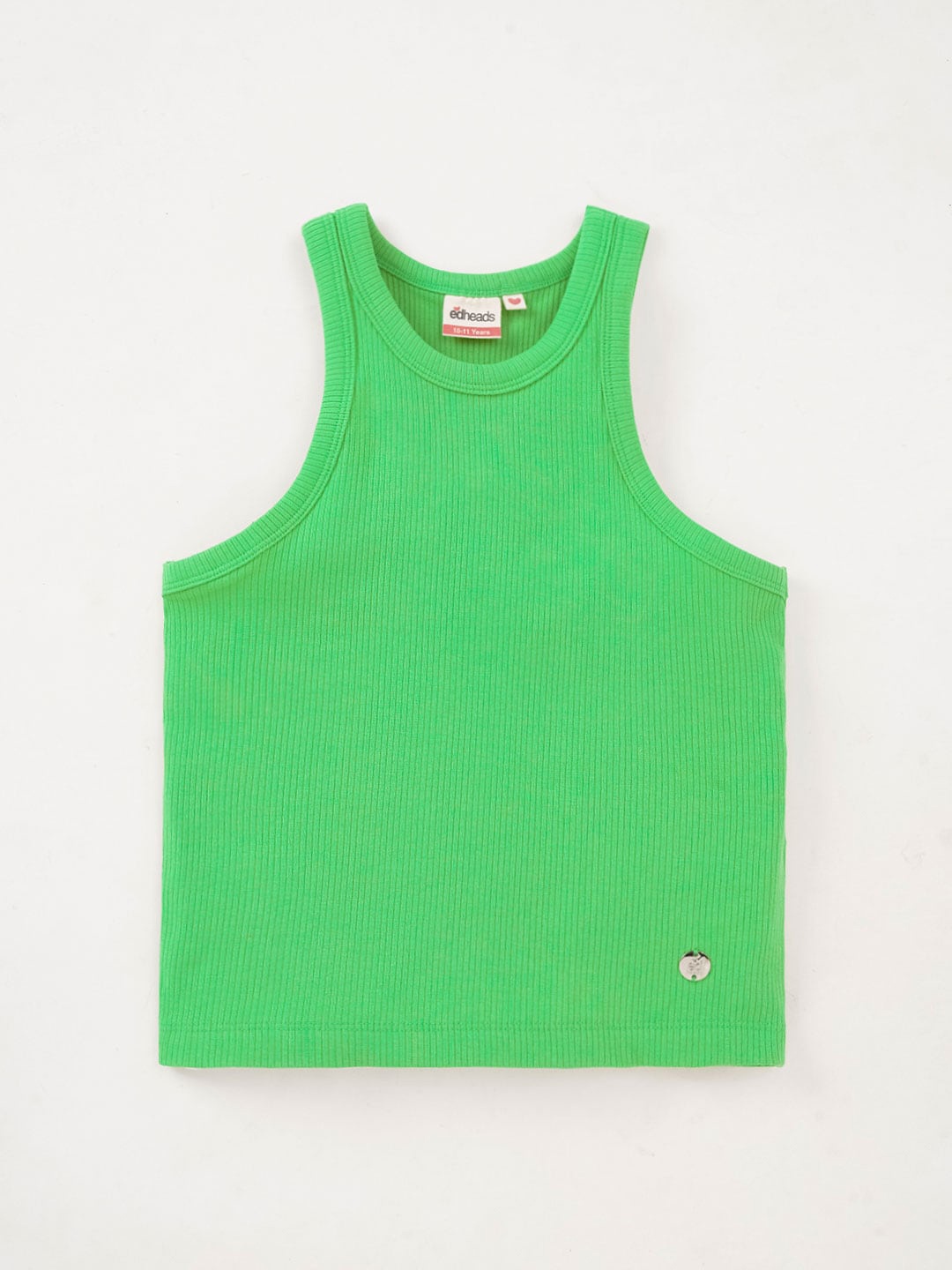 

edheads Girls Ribbed Sleeveless Cotton Casual T-shirt, Green