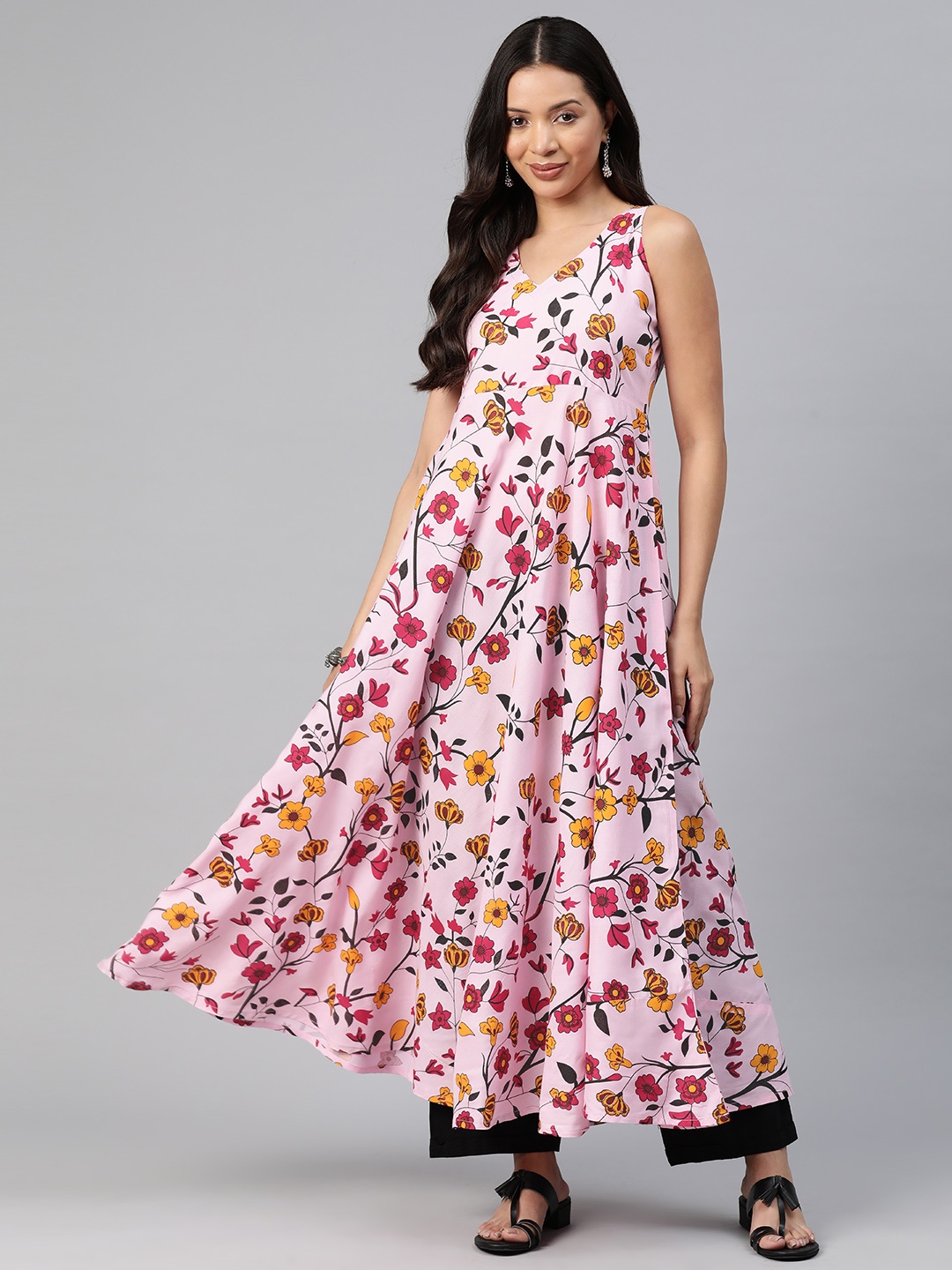 

KALINI Floral Printed Kurta, Pink