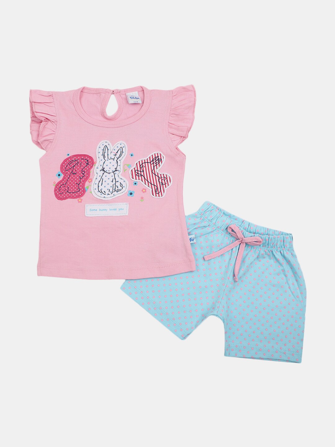 

V-Mart Infants Pink & Blue Printed T-shirt With Shorts
