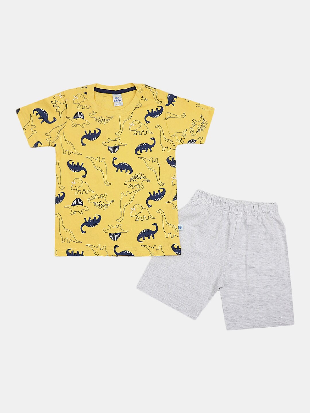 

V-Mart Infants Printed Pure Cotton T-shirt with Shorts, Yellow