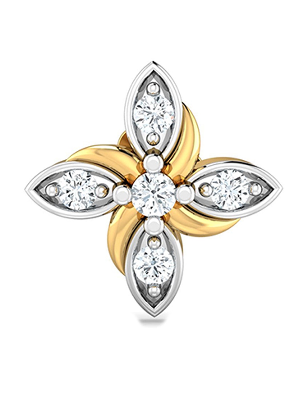 

KUBERBOX 18KT Gold Diamond Nosepin-0.88gm