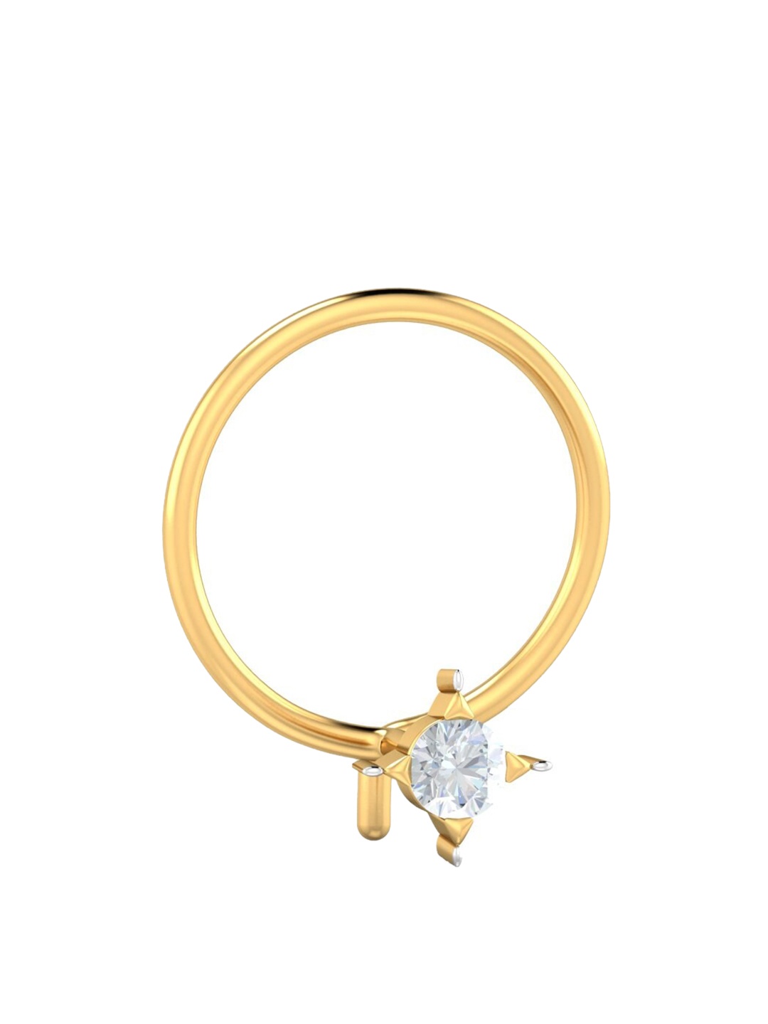 

KUBERBOX 18KT Gold Diamond Nosepin-0.42gm