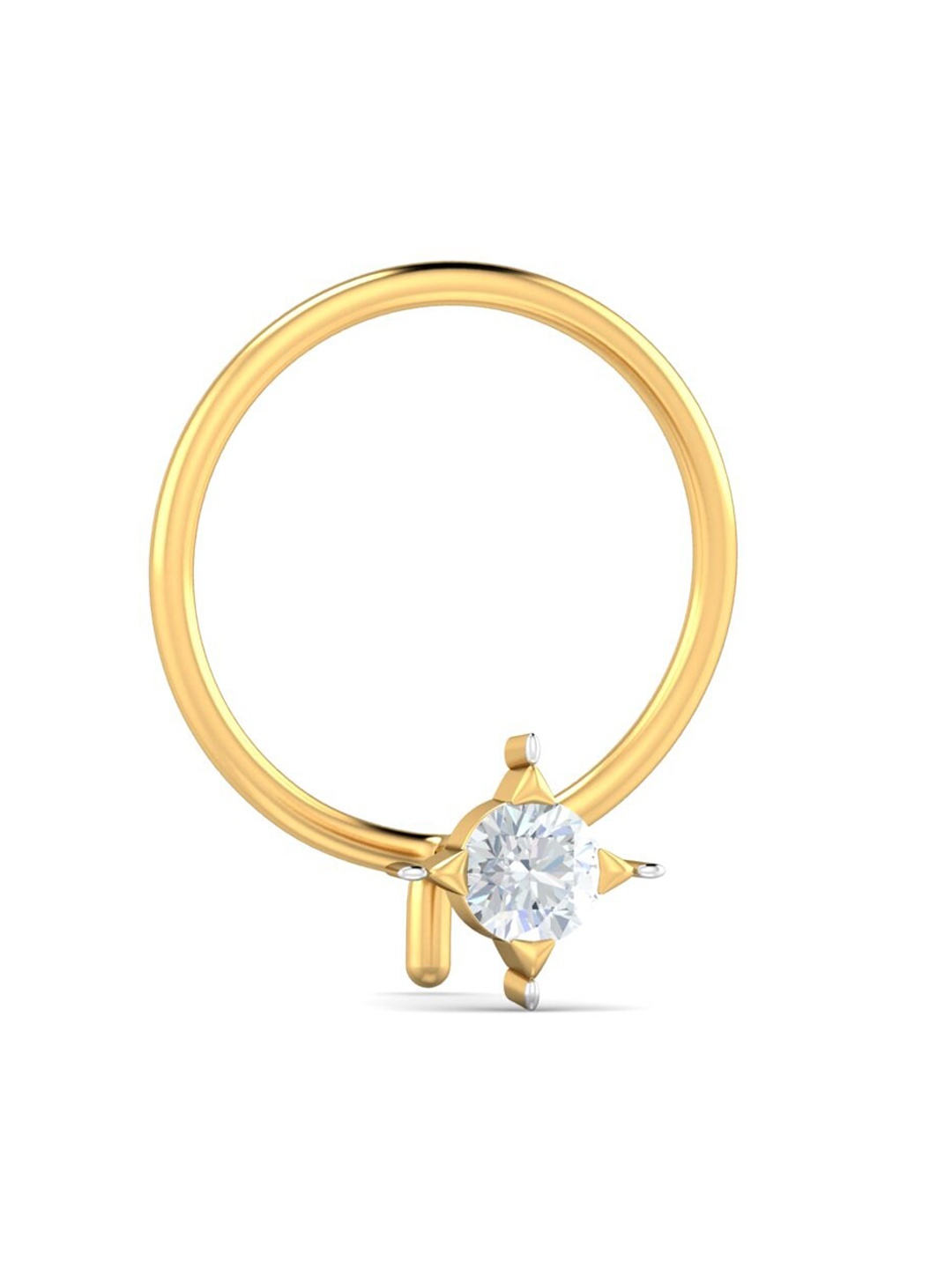 

KUBERBOX 18KT Gold Diamond Nosepin-0.43gm