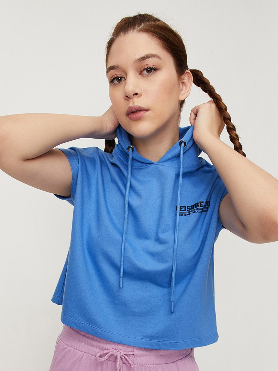 

max Hooded Extended Sleeves Sports T-shirt, Blue