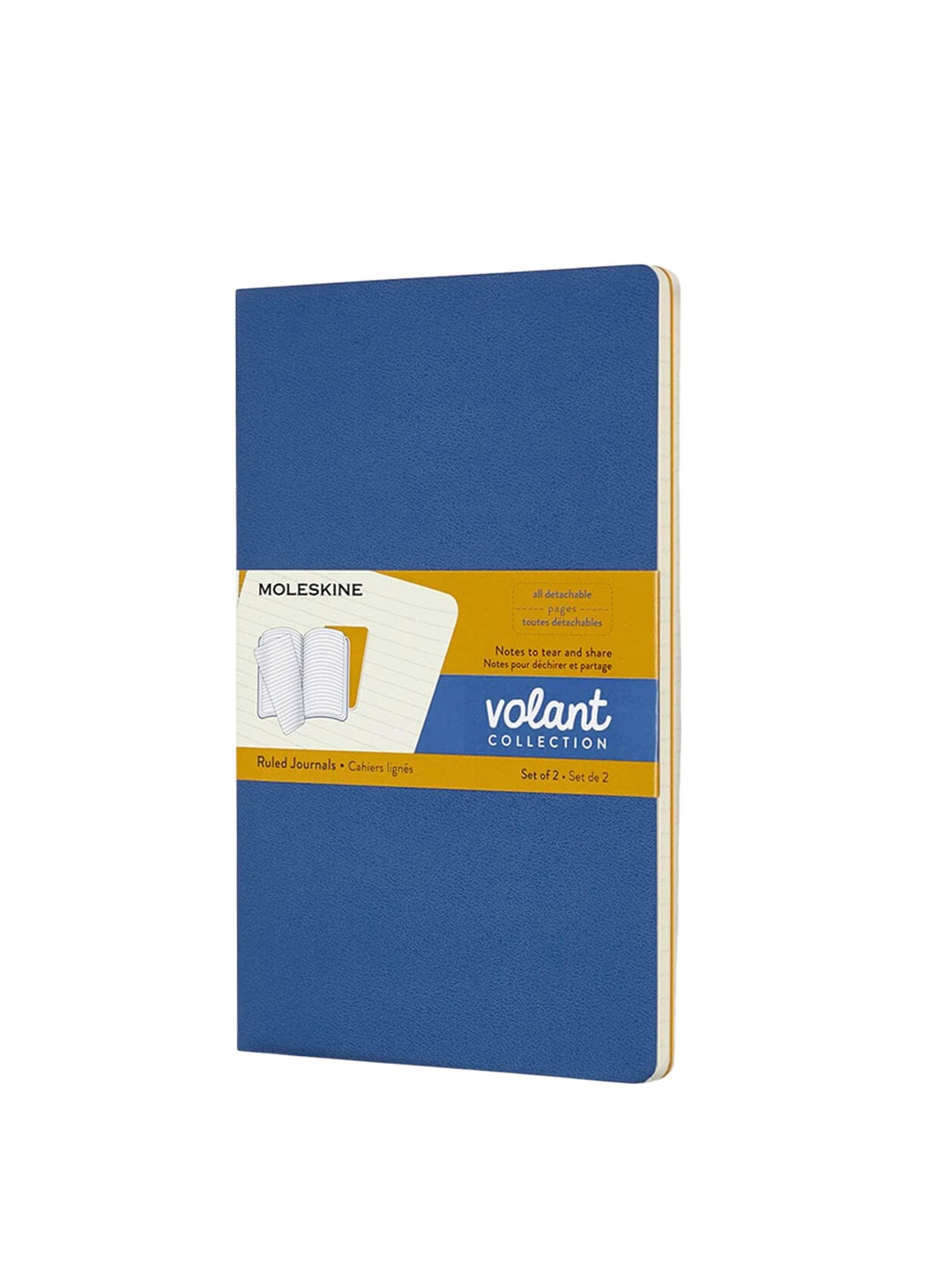 

Moleskine Set Of 2 Soft Cover Ruled Journals Notebooks, Blue