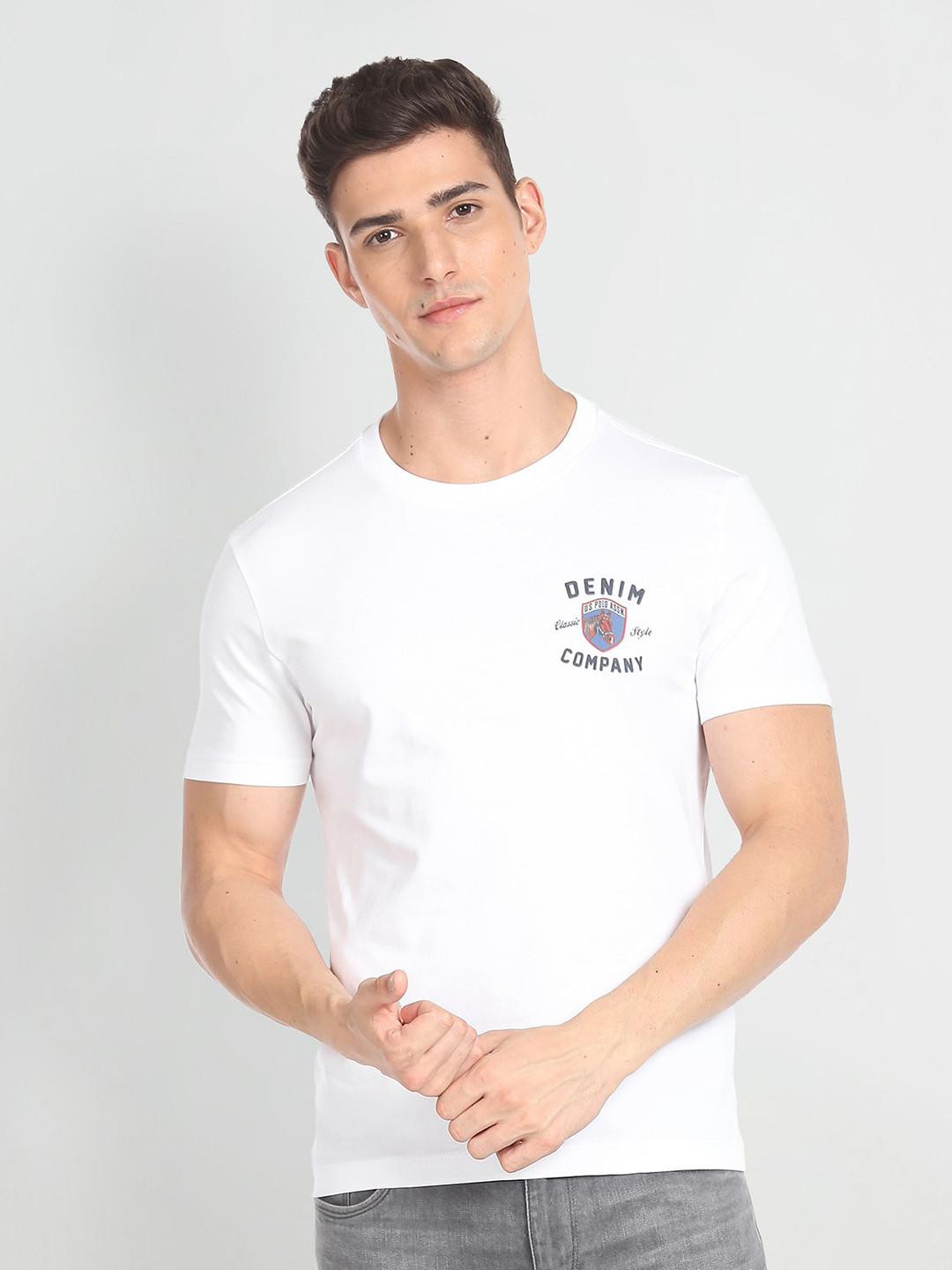 

U.S. Polo Assn. Denim Co. Solid Slim Fit T-Shirt, White