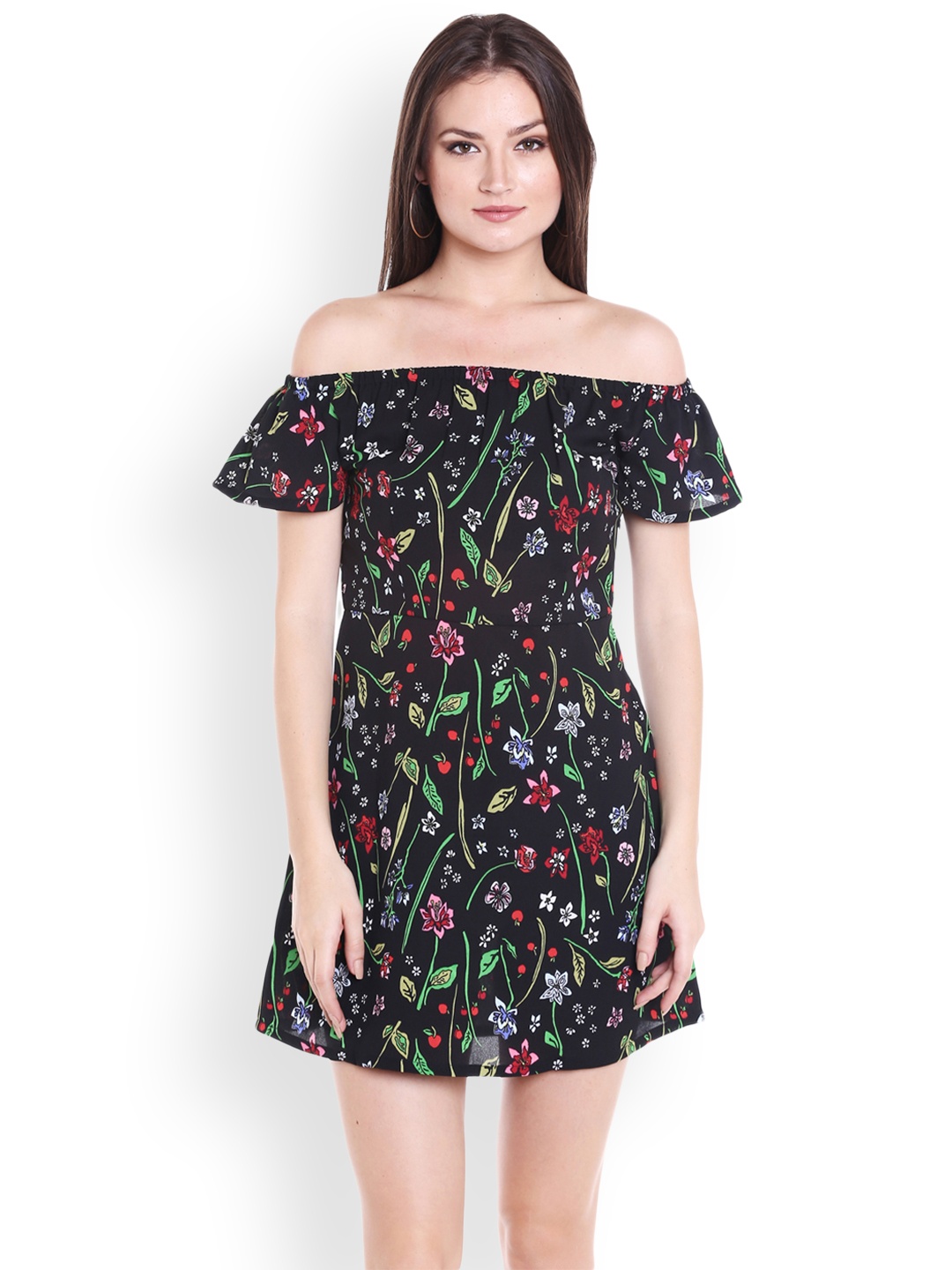 

Globus Women Black Printed Fit and Flare Dress