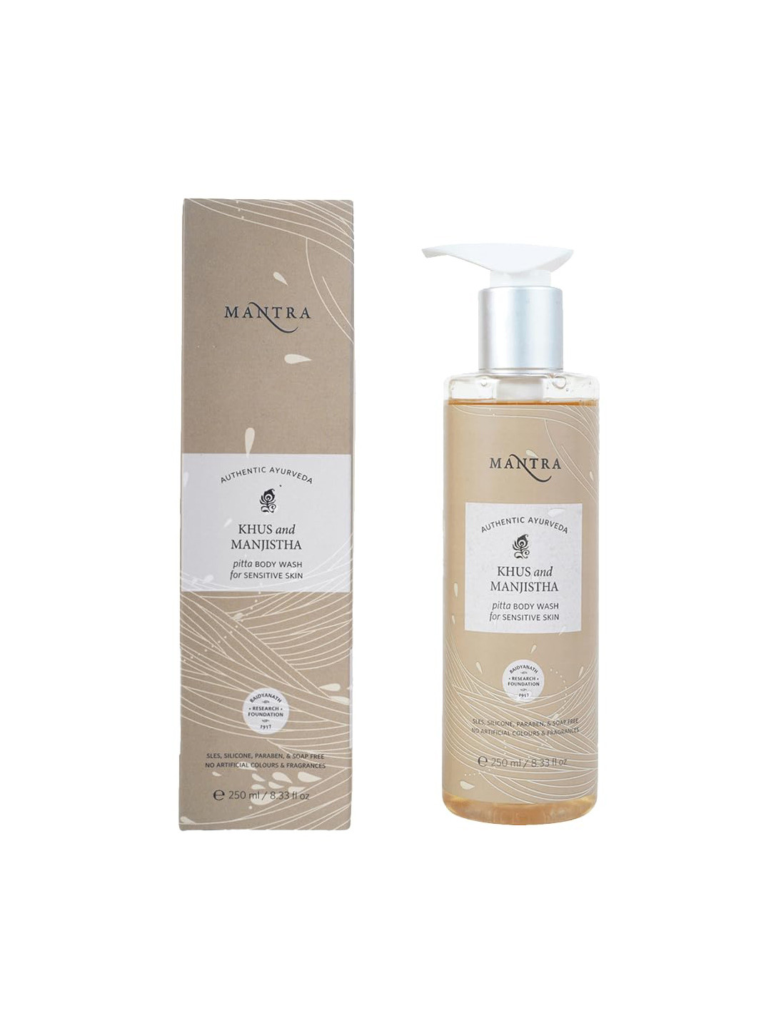 

Mantra Herbal Khus & Manjistha Pitta Body Wash For Sensitive Skin - 250 ml, Brown