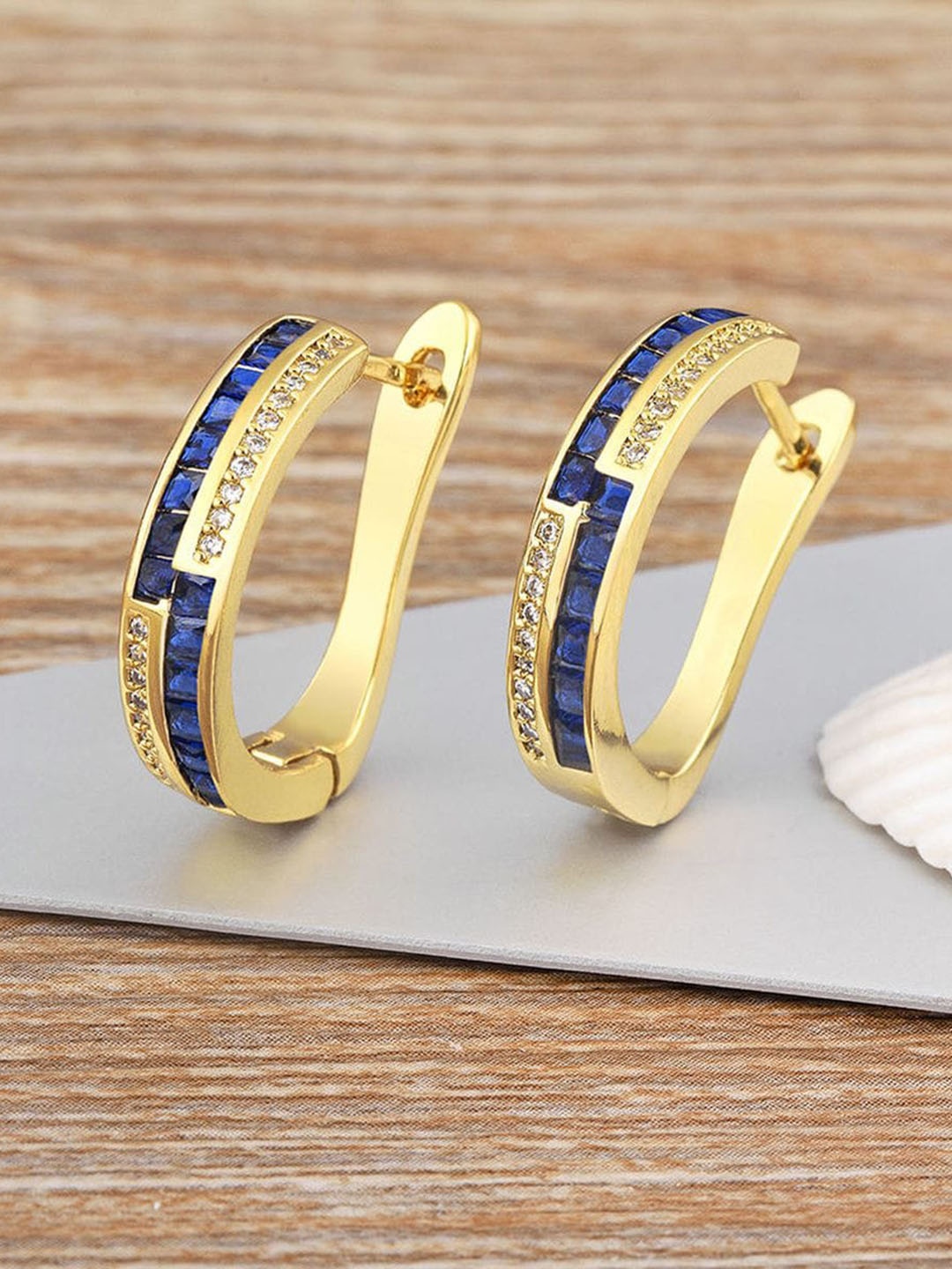 

ZIVOM 18KT Gold-Plated Geometric Hoop Earrings