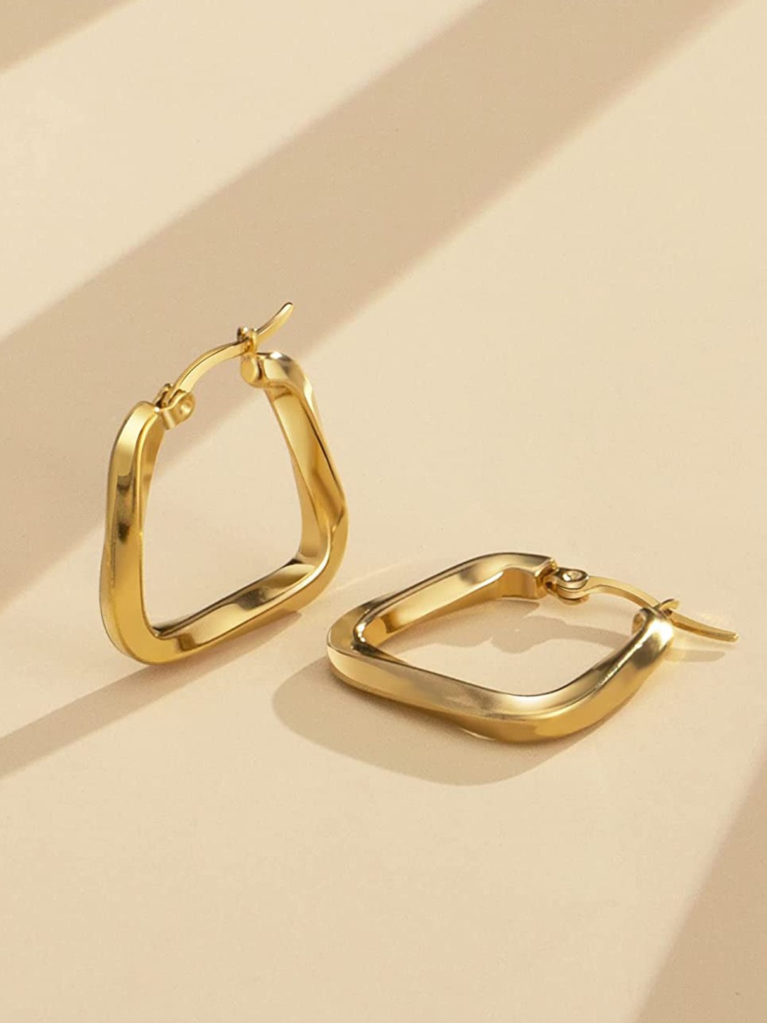 

ZIVOM Gold-Plated Square Hoop Earrings
