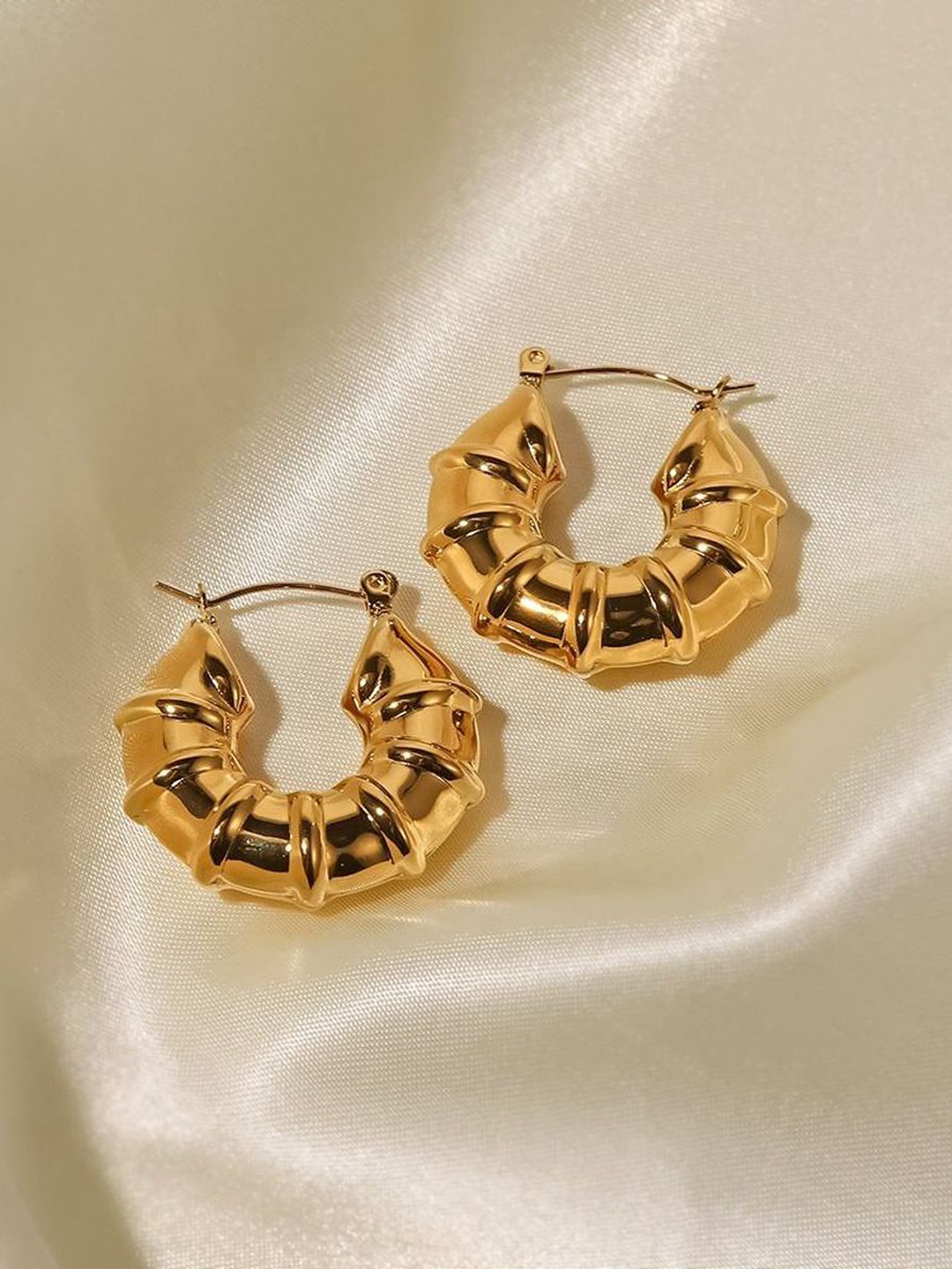 

ZIVOM Gold-Plated Geometric Hoop Earrings