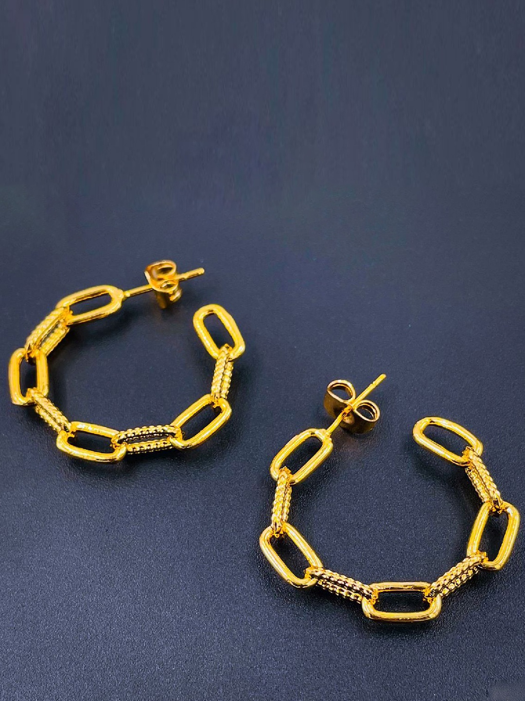 

ZIVOM Gold-Toned Circular Hoop Earrings