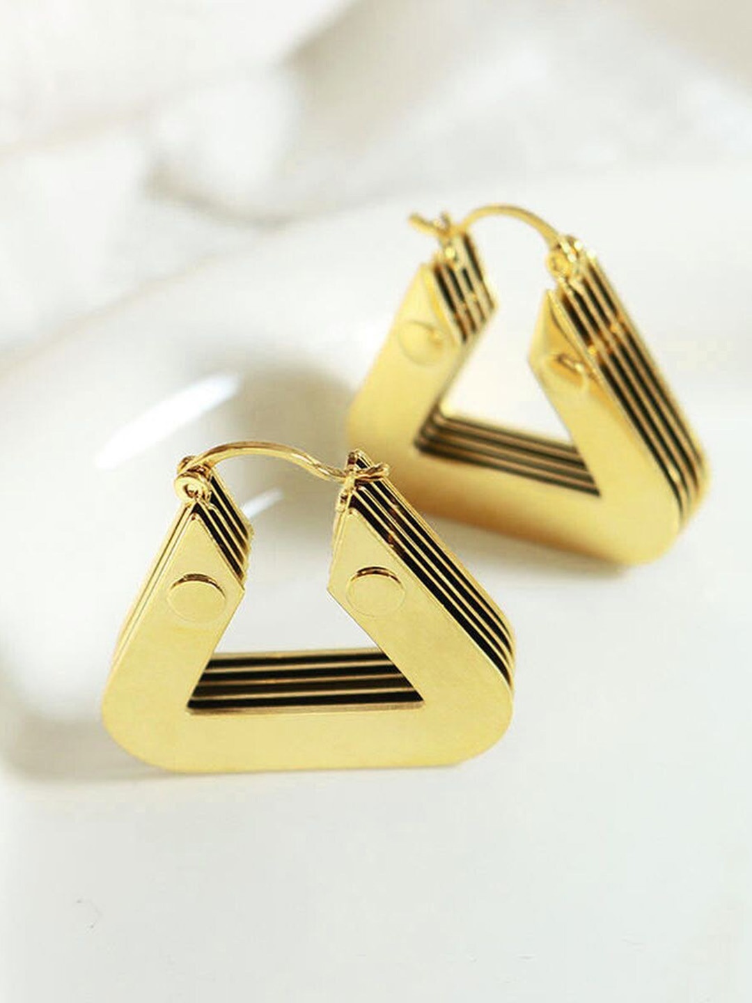 

ZIVOM Gold-Plated Triangular Hoop Earrings