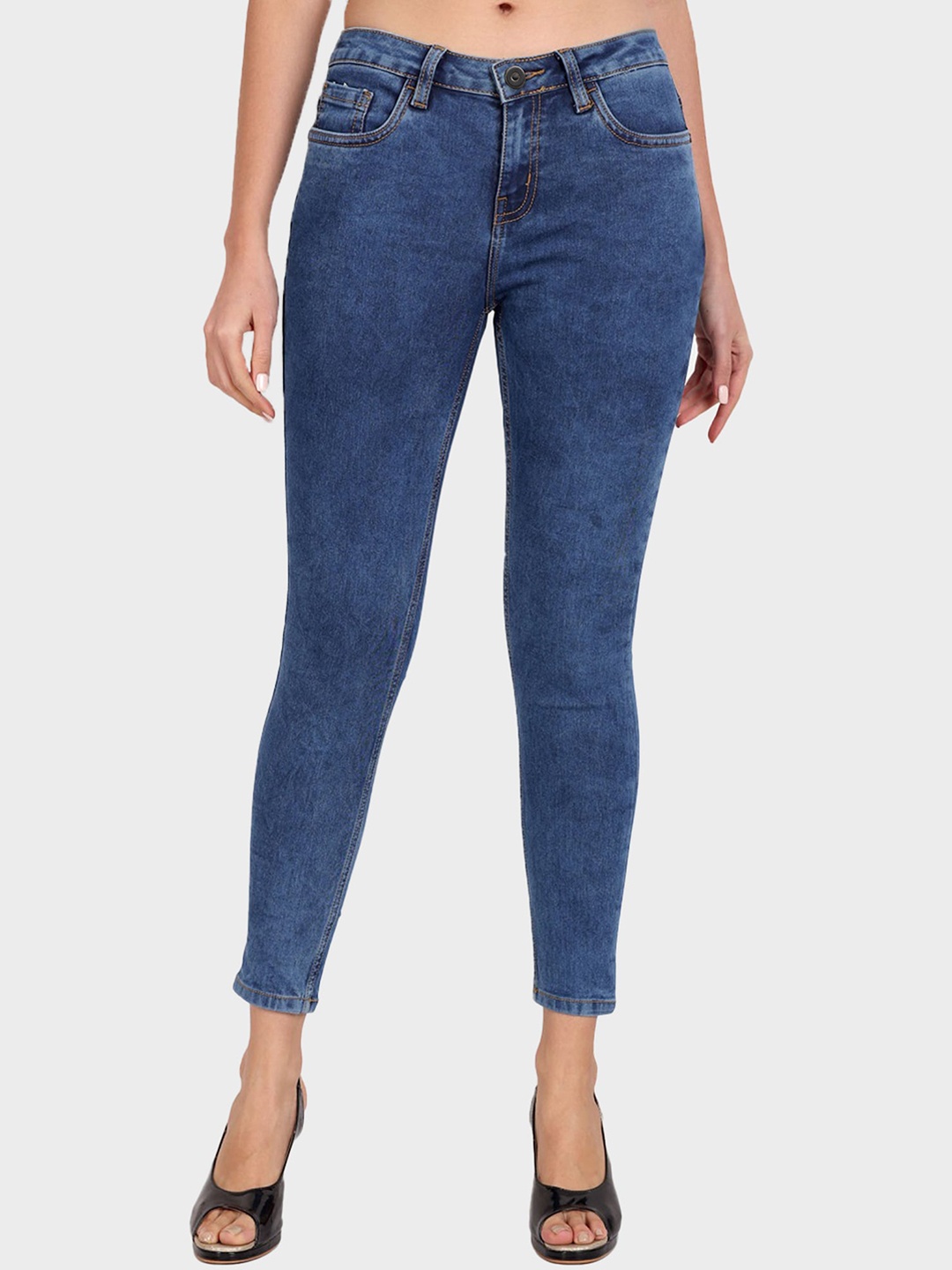 

DressBerry Women Navy Blue Mid Rise Skinny Fit Denim Jeans
