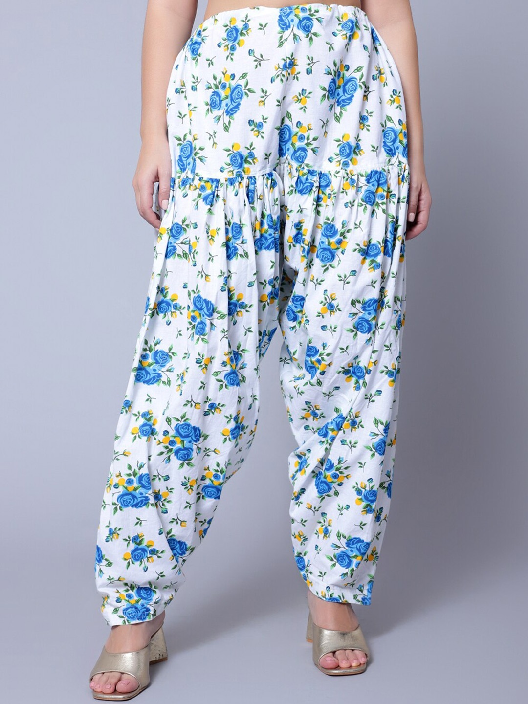 

Trendzmy Printed Cotton Straight Fit Salwar, Blue
