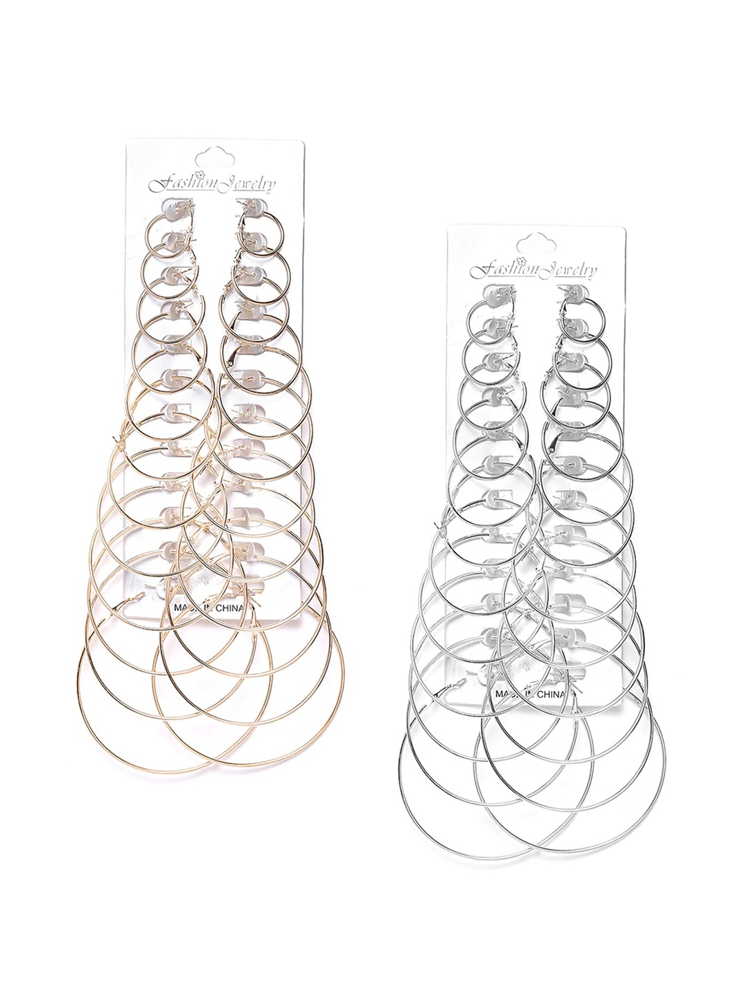

DressBerry Set Of 24 Gold-Plated And Silver-Plated Contemporary Hoop Earrings